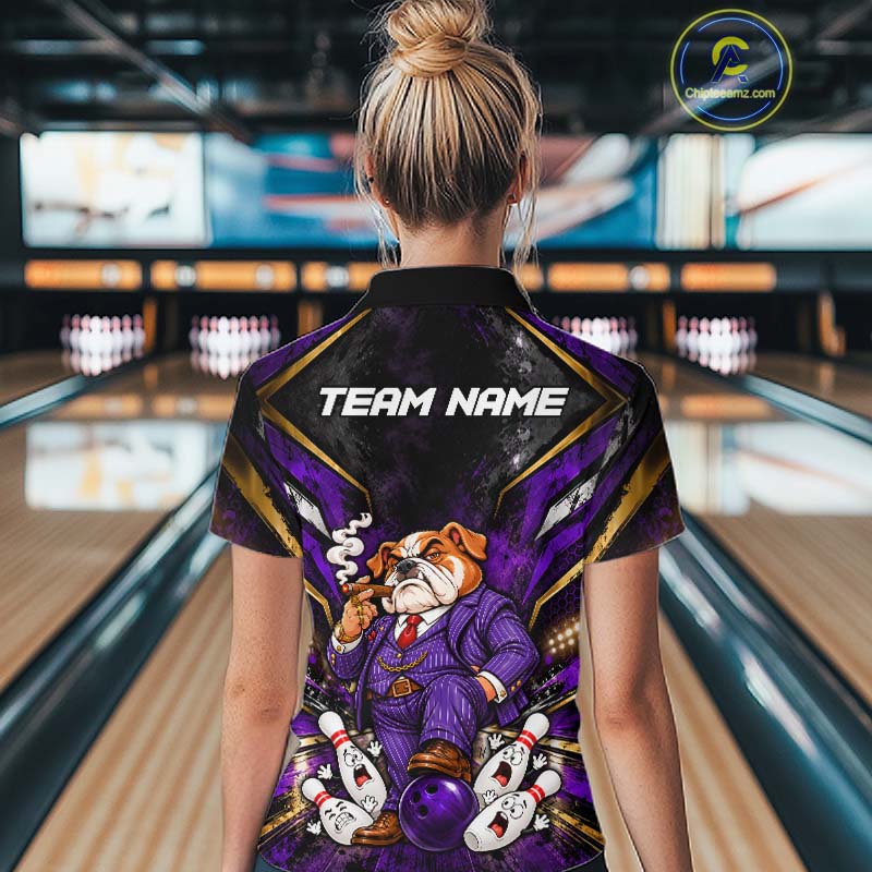 Funny Bulldog Bowling Shirt, Custom Bowling Shirts for Women Bowling Team Jersey Bowling League HNT680