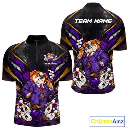 Funny Bulldog Bowling Shirt, Custom Bowling Shirts for Men Bowling Team Jersey Bowling League HNT680
