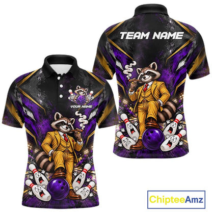 Funny Raccoon Bowling Shirt, Custom Bowling Shirts for Men Bowling Team Jersey Bowling League HNT681