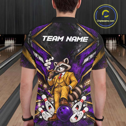 Funny Raccoon Bowling Shirt, Custom Bowling Shirts for Men Bowling Team Jersey Bowling League HNT681