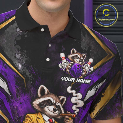 Funny Raccoon Bowling Shirt, Custom Bowling Shirts for Men Bowling Team Jersey Bowling League HNT681