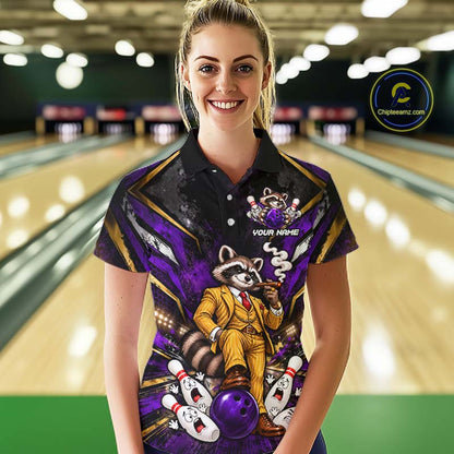 Funny Raccoon Bowling Shirt, Custom Bowling Shirts for Women Bowling Team Jersey Bowling League HNT681