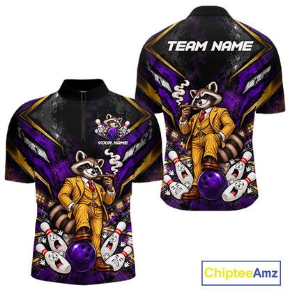 Funny Raccoon Bowling Shirt, Custom Bowling Shirts for Men Bowling Team Jersey Bowling League HNT681