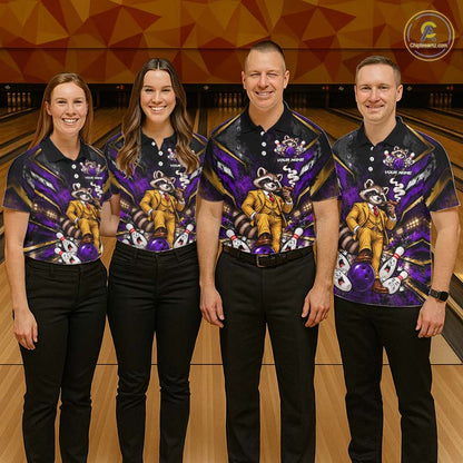 Funny Raccoon Bowling Shirt, Custom Bowling Shirts for Women Bowling Team Jersey Bowling League HNT681