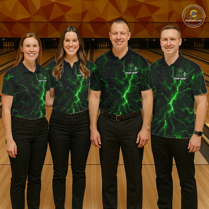 Custom Green Thunder Cobra Snake Bowling Team Shirts Bowling Jersey for Women Bowling League HNT619