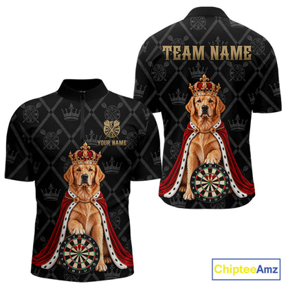 Custom Funny Crown Golden Retriever Dart Team Shirts for Men Dartboard League Jerseys NNT335