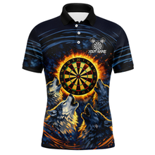 Load image into Gallery viewer, Custom Funny Flame Wolf Darts Board Dart Shirts For Men Darts Team Jerseys Dart Tournament NNT149