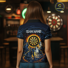 Load image into Gallery viewer, Custom Funny Flame Wolf Darts Board Dart Shirts For Women Darts Team Jerseys Dart Tournament NNT149