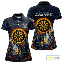 Load image into Gallery viewer, Custom Funny Flame Wolf Darts Board Dart Shirts For Women Darts Team Jerseys Dart Tournament NNT149