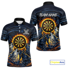 Load image into Gallery viewer, Custom Funny Flame Wolf Darts Board Dart Shirts For Men Darts Team Jerseys Dart Tournament NNT149