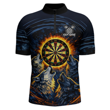 Load image into Gallery viewer, Custom Funny Flame Wolf Darts Board Dart Shirts For Men Darts Team Jerseys Dart Tournament NNT149