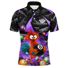 Load image into Gallery viewer, Custom Funny Purple Chicken 8 Ball Pool Billiard Shirt for Men Polo &amp; 1/4 Zip, Billiard Team Jerseys NNT148