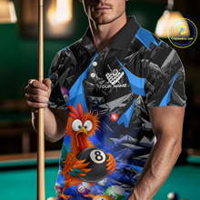 Load image into Gallery viewer, Custom Funny Blue Chicken 8 Ball Pool Billiard Shirt for Men Polo &amp; 1/4 Zip, Billiard Team Jerseys NNT148