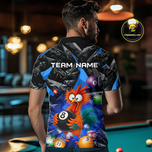 Load image into Gallery viewer, Custom Funny Blue Chicken 8 Ball Pool Billiard Shirt for Men Polo &amp; 1/4 Zip, Billiard Team Jerseys NNT148