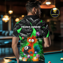 Load image into Gallery viewer, Custom Funny Green Chicken 8 Ball Pool Billiard Shirt for Men Polo &amp; 1/4 Zip, Billiard Team Jerseys NNT148