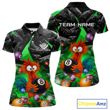 Load image into Gallery viewer, Custom Funny Green Chicken 8 Ball Pool Billiard Shirt for Men Polo &amp; 1/4 Zip, Billiard Team Jerseys NNT148