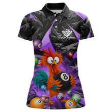 Load image into Gallery viewer, Custom Funny Purple Chicken 8 Ball Pool Billiard Shirt for Women Polo &amp; 1/4 Zip, Billiard Team Jerseys NNT148