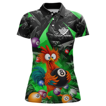 Load image into Gallery viewer, Custom Funny Green Chicken 8 Ball Pool Billiard Shirt for Men Polo &amp; 1/4 Zip, Billiard Team Jerseys NNT148