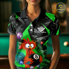 Load image into Gallery viewer, Custom Funny Green Chicken 8 Ball Pool Billiard Shirt for Men Polo &amp; 1/4 Zip, Billiard Team Jerseys NNT148