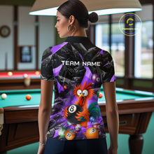 Load image into Gallery viewer, Custom Funny Purple Chicken 8 Ball Pool Billiard Shirt for Women Polo &amp; 1/4 Zip, Billiard Team Jerseys NNT148