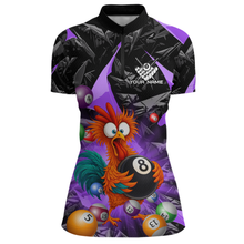 Load image into Gallery viewer, Custom Funny Purple Chicken 8 Ball Pool Billiard Shirt for Women Polo &amp; 1/4 Zip, Billiard Team Jerseys NNT148
