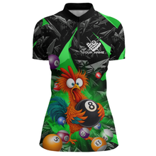 Load image into Gallery viewer, Custom Funny Green Chicken 8 Ball Pool Billiard Shirt for Men Polo &amp; 1/4 Zip, Billiard Team Jerseys NNT148
