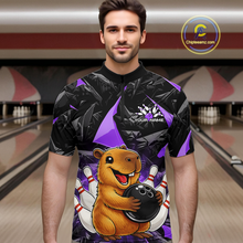 Load image into Gallery viewer, Custom Purple Capybara Bowling Jersey for Men Bowling Team Shirts Bowling Polo &amp; 1/4 Zip HNT255