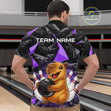 Load image into Gallery viewer, Custom Purple Capybara Bowling Jersey for Men Bowling Team Shirts Bowling Polo &amp; 1/4 Zip HNT255