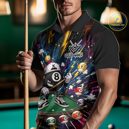 Custom Funny 8 Ball Pool Shirts Billiard Shirt for Men Billiard Team Jersey Billiard League NNT183