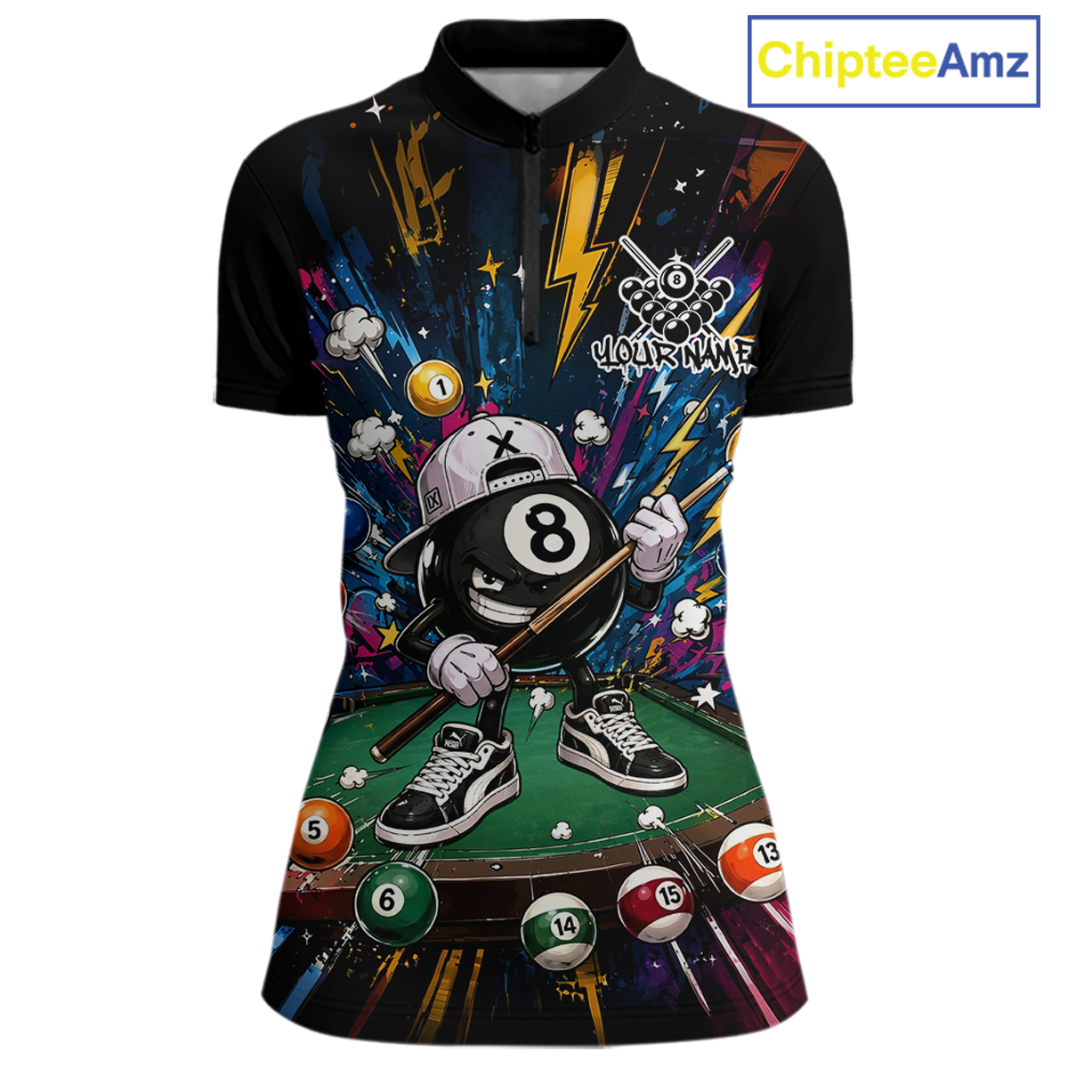 Custom Funny 8 Ball Pool Shirts Billiard Shirt for Women Billiard Team Jersey Billiard League NNT183