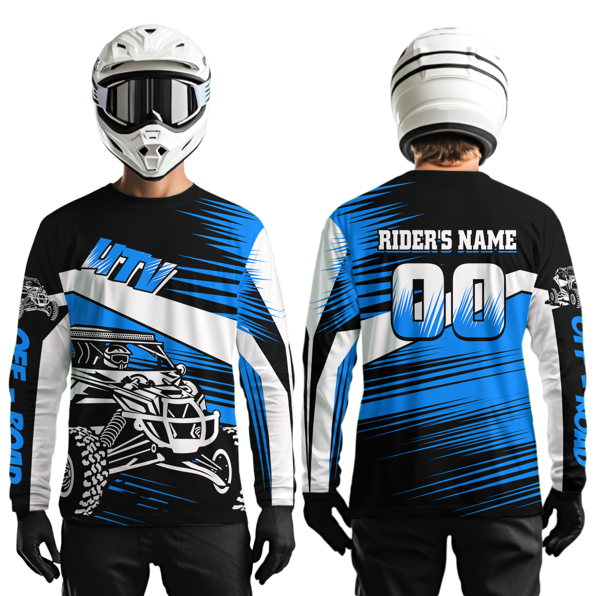 Personalized Blue UTV Off-Road Shirts UTV Motocross Racing Shirt Kid Men Women UPF30+ DNT90