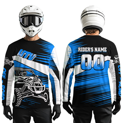 Personalized Blue UTV Off-Road Shirts UTV Motocross Racing Shirt Kid Men Women UPF30+ DNT90