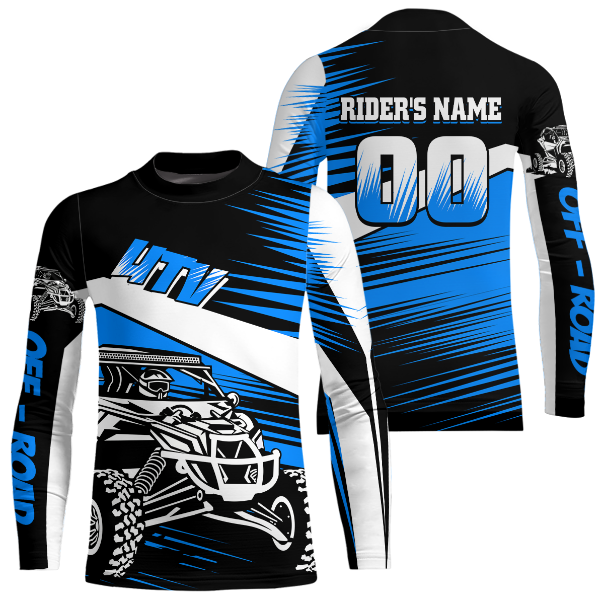 Personalized Blue UTV Off-Road Shirts UTV Motocross Racing Shirt Kid Men Women UPF30+ DNT90
