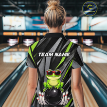 Load image into Gallery viewer, Custom Funny Frog Bowling Jersey for Women Bowling Team Shirts Bowling Polo &amp; 1/4 Zip HNT261