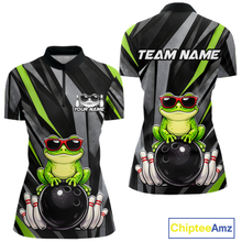 Load image into Gallery viewer, Custom Funny Frog Bowling Jersey for Women Bowling Team Shirts Bowling Polo &amp; 1/4 Zip HNT261