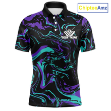 Load image into Gallery viewer, Purple-Turquoise 8 Ball Custom Billiard Shirts For Men Billiard Team Jerseys Billiard League NNT200