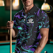 Load image into Gallery viewer, Purple-Turquoise 8 Ball Custom Billiard Shirts For Men Billiard Team Jerseys Billiard League NNT200