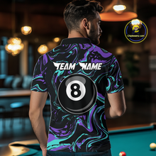 Load image into Gallery viewer, Purple-Turquoise 8 Ball Custom Billiard Shirts For Men Billiard Team Jerseys Billiard League NNT200