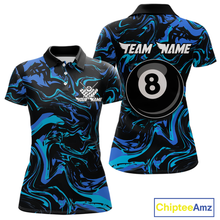 Load image into Gallery viewer, Teal-Turquoise 8 Ball Custom Billiard Shirts For Women Billiard Team Jerseys Billiard League NNT200