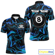 Load image into Gallery viewer, Teal-Turquoise 8 Ball Custom Billiard Shirts For Men Billiard Team Jerseys Billiard League NNT200
