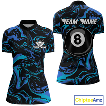 Load image into Gallery viewer, Teal-Turquoise 8 Ball Custom Billiard Shirts For Women Billiard Team Jerseys Billiard League NNT200