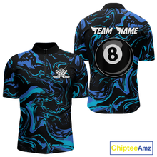 Load image into Gallery viewer, Teal-Turquoise 8 Ball Custom Billiard Shirts For Men Billiard Team Jerseys Billiard League NNT200