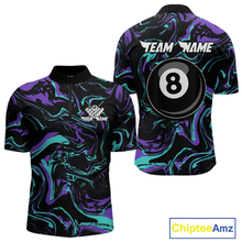 Load image into Gallery viewer, Purple-Turquoise 8 Ball Custom Billiard Shirts For Men Billiard Team Jerseys Billiard League NNT200