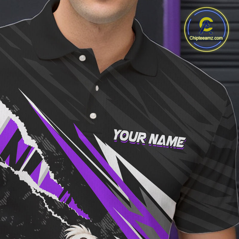 Custom Purple Funny Duck Bowling Jersey for Men, Duck Bowling Team Shirts Bowling League HNT688