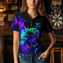 Load image into Gallery viewer, Custom Neon Pattern Dart Shirts For Women Dart Board Shirts Polo &amp; 1/4 Zip Dart Jersey Team NNT129
