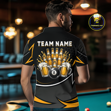 Load image into Gallery viewer, Custom Beer 8 Ball Billiard Shirt for Men Billiard Team Jersey Billiard League Billiard Uniform NNT187