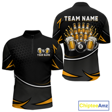 Load image into Gallery viewer, Custom Beer 8 Ball Billiard Shirt for Men Billiard Team Jersey Billiard League Billiard Uniform NNT187