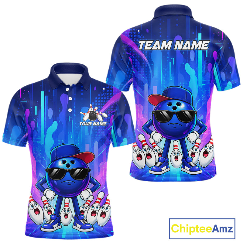 Funny Bowling Pins Ball Custom Bowling Team Shirts for Bowler Bowling Jerseys for Men HNT562