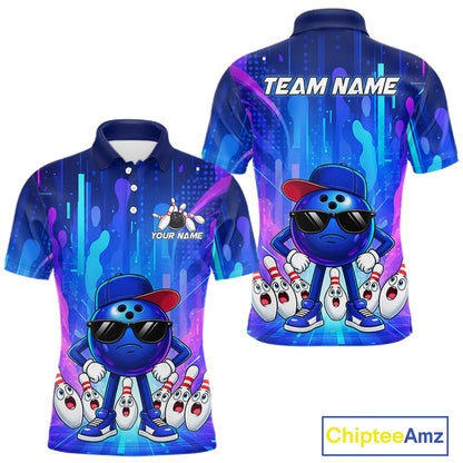 Funny Bowling Pins Ball Custom Bowling Team Shirts for Bowler Bowling Jerseys for Men HNT562