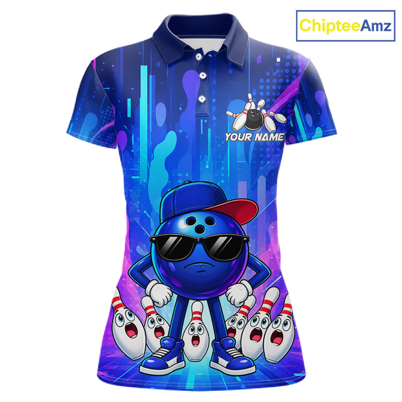 Funny Bowling Pins Ball Custom Bowling Team Shirts for Bowler Bowling Jerseys for Women HNT562